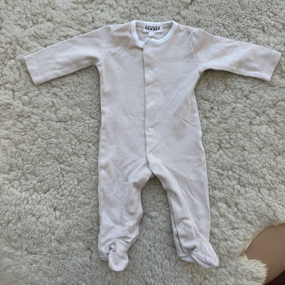 Benben Tan Stripes Footie